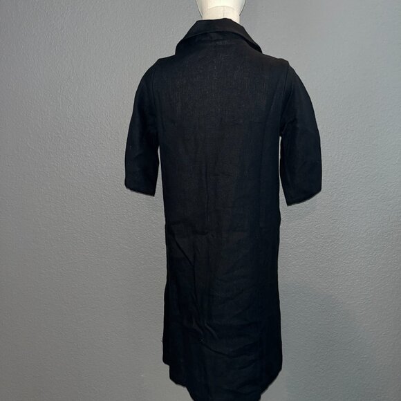 CONSCIOUS CLOTHING REVOLUTION SHIRT DRESS - BLACK - MADE IN MICHIGAN - LINEN - S - Picture 6 of 10